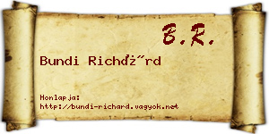 Bundi Richárd névjegykártya
